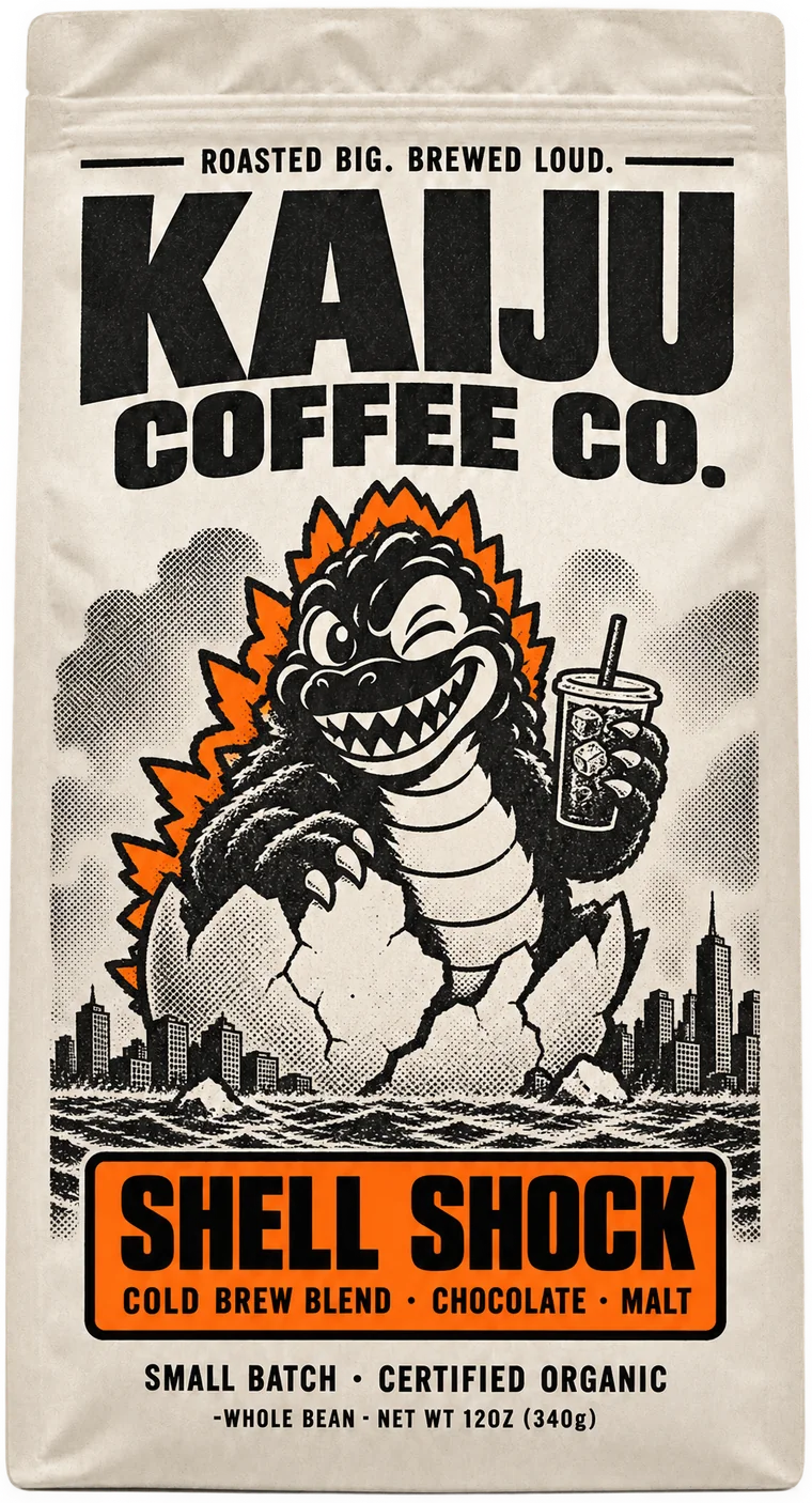Shell Shock coffee bag, cold brew blend roast, 12oz